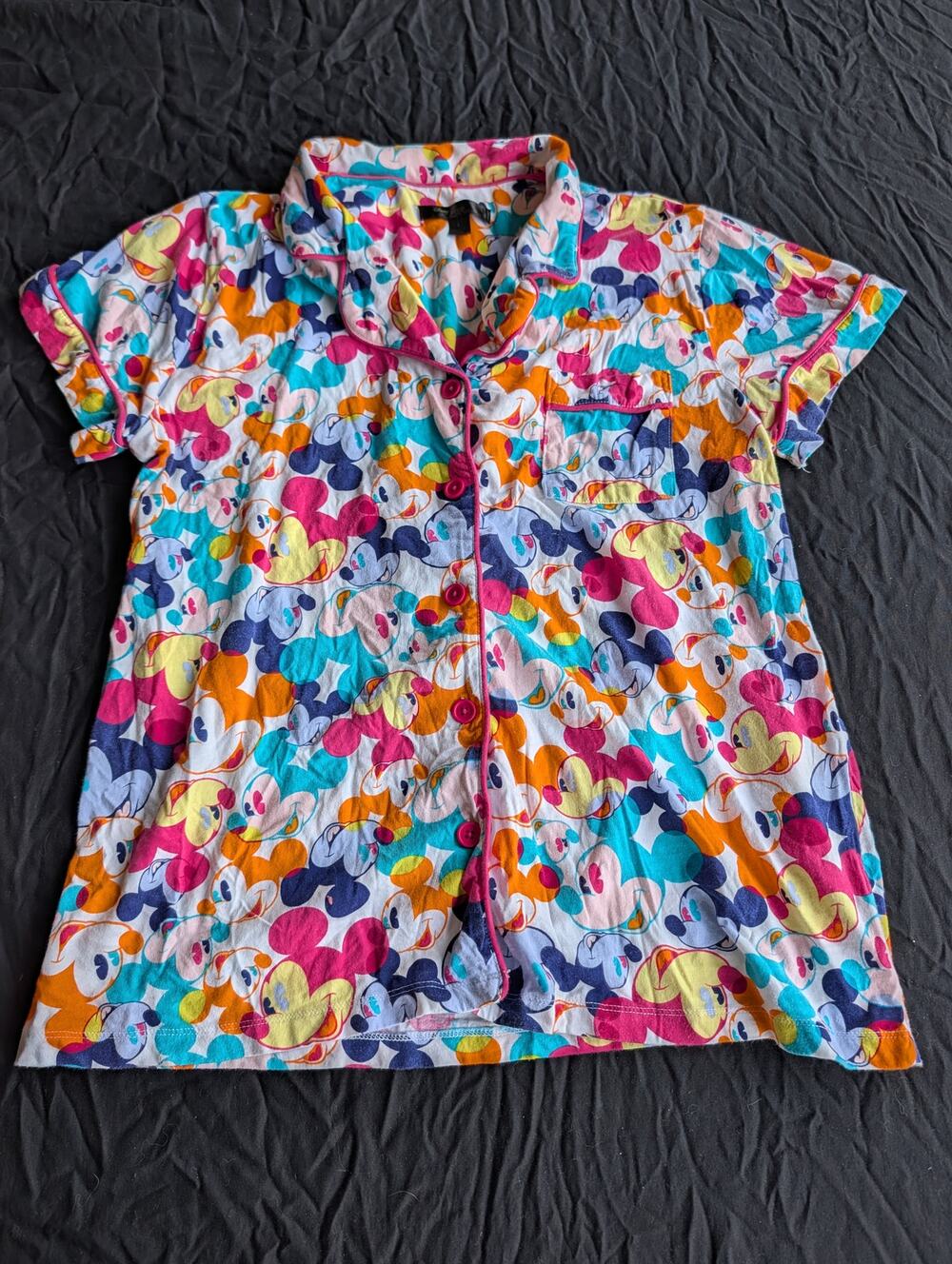 Disney Luxe Collection Mickey Mouse Pajama Set L Colorful Y2K Sleepwear